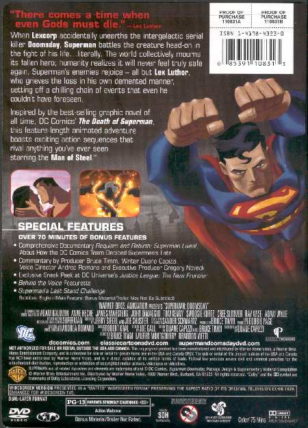 SUPERMAN DOOMSDAY DVD